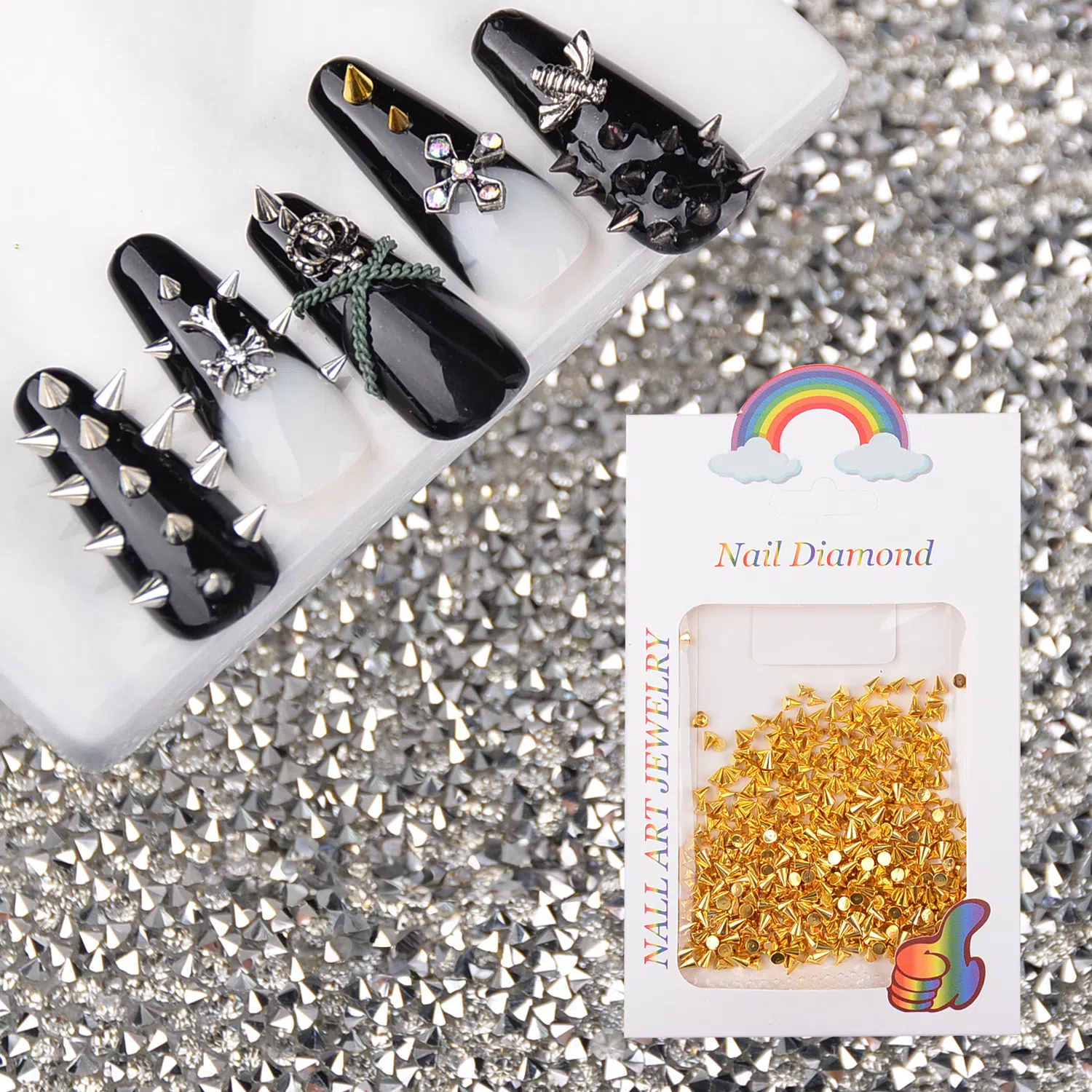 Nail Art Viral - Viral Alloy Small Rivets DIY Pointed