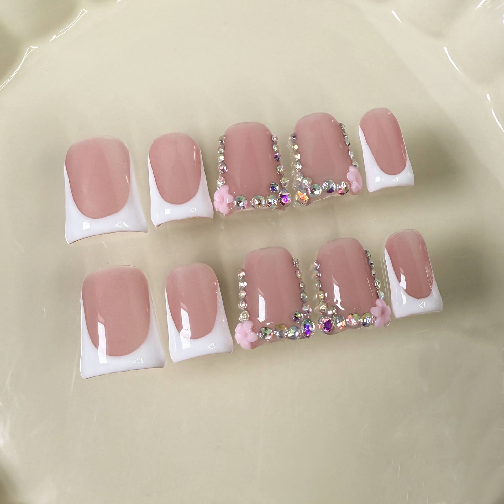 Nail Art Quirky - 10pcs Pink Duckbill Handmade Press on