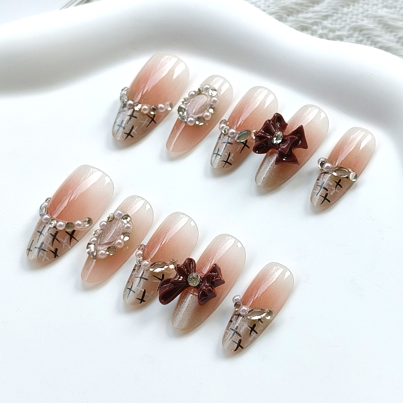 10 Pcs French Style Cute Diamo - مراجعة Nail Art Elegan وسعره