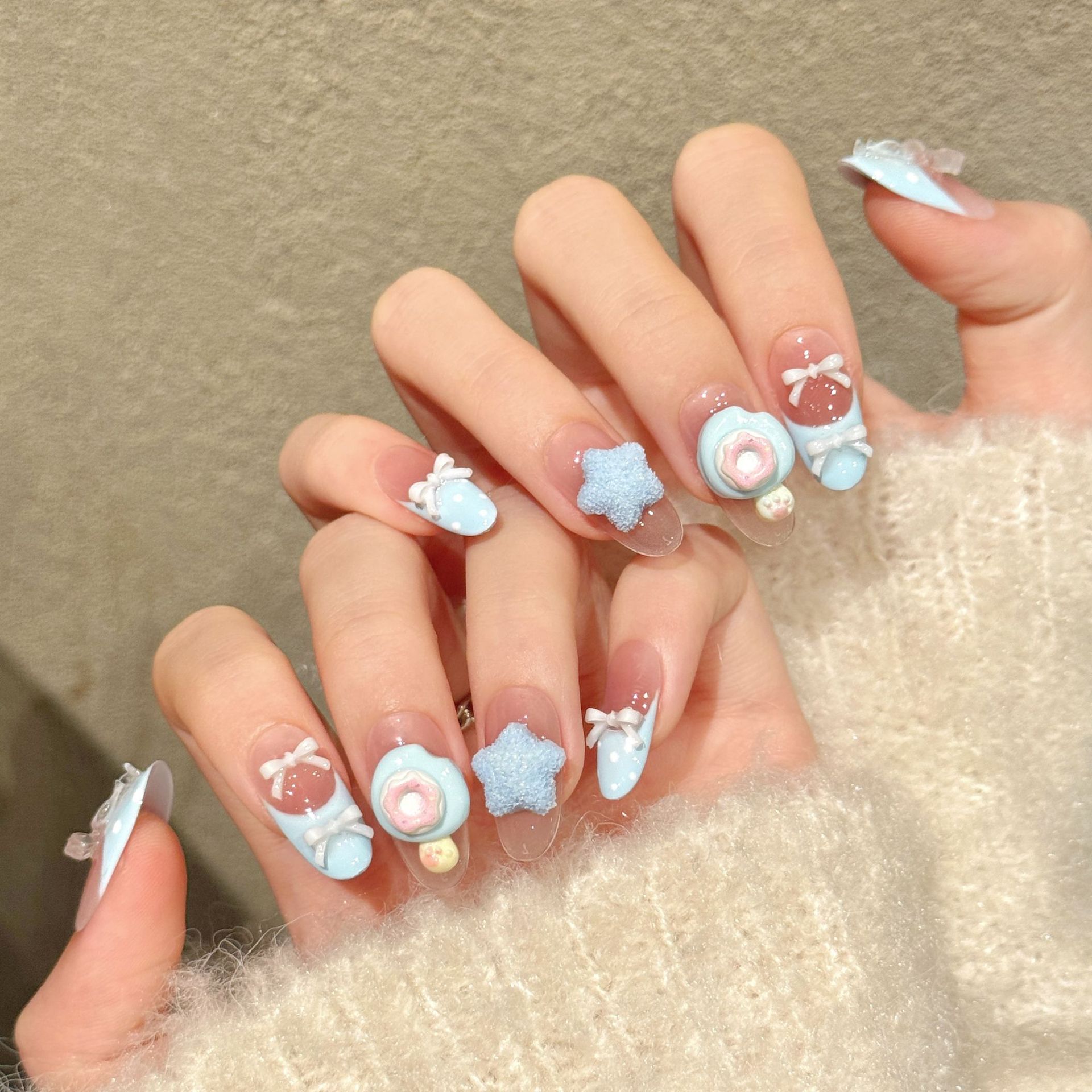 10pcs Pure Hand Pressed Short  - مراجعة Nail Art Ideas وسعره