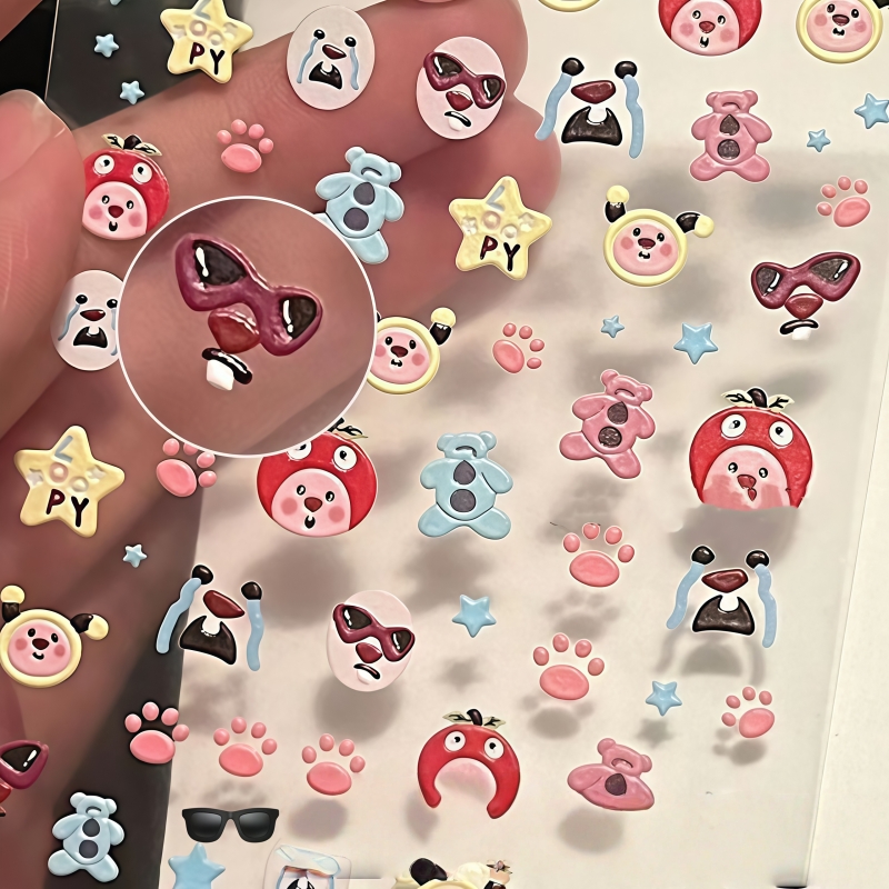 2pcs Cute Beaver Loopy Sticker - مراجعة Nail Art Quirky وسعره