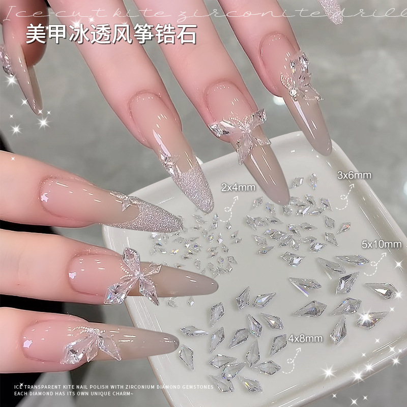 10Pcs/bag Kite Arrow Zircon Bu - مراجعة Nail Art Viral وسعره