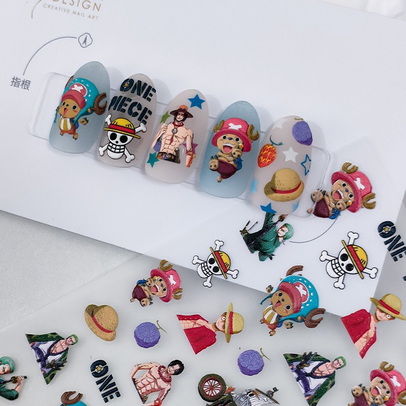 1PCS 5D New One Piece Nail Sti - مراجعة Nail Art Zoro One Piece وسعره