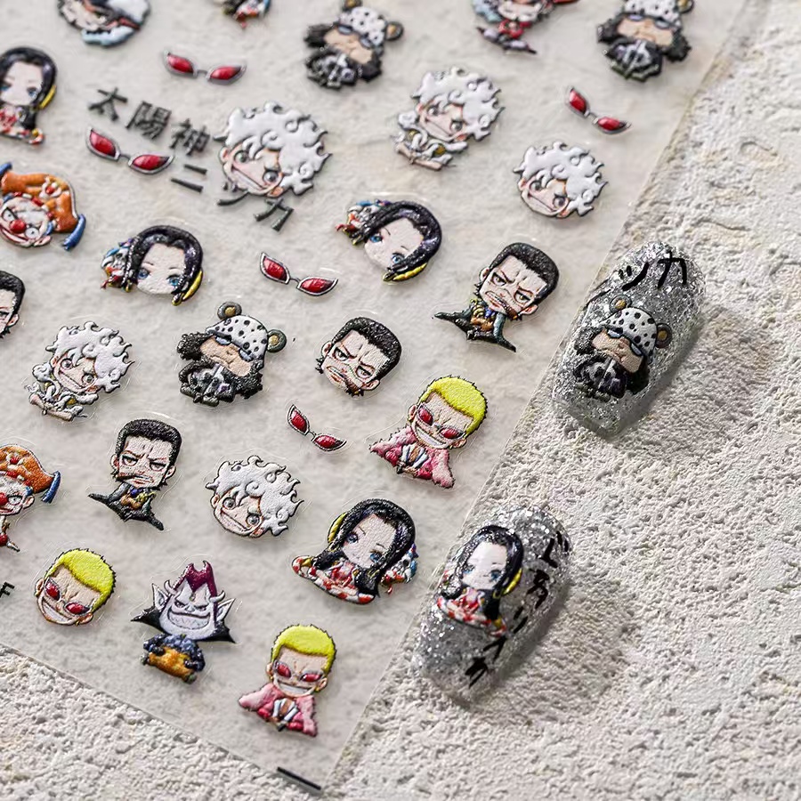 1PCS 5D New One Piece Nail Sti - مراجعة Nail Art Zoro One Piece وسعره