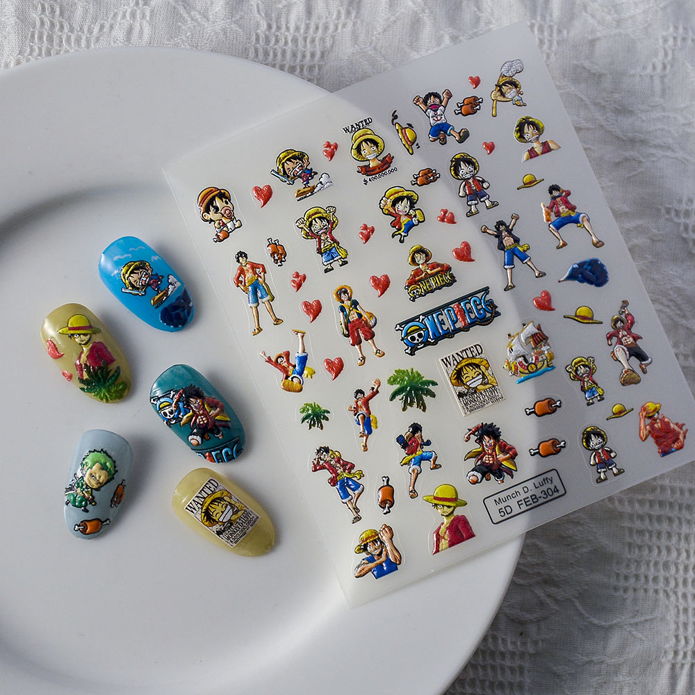 1PCS 5D New One Piece Nail Sti - مراجعة Nail Art Zoro One Piece وسعره