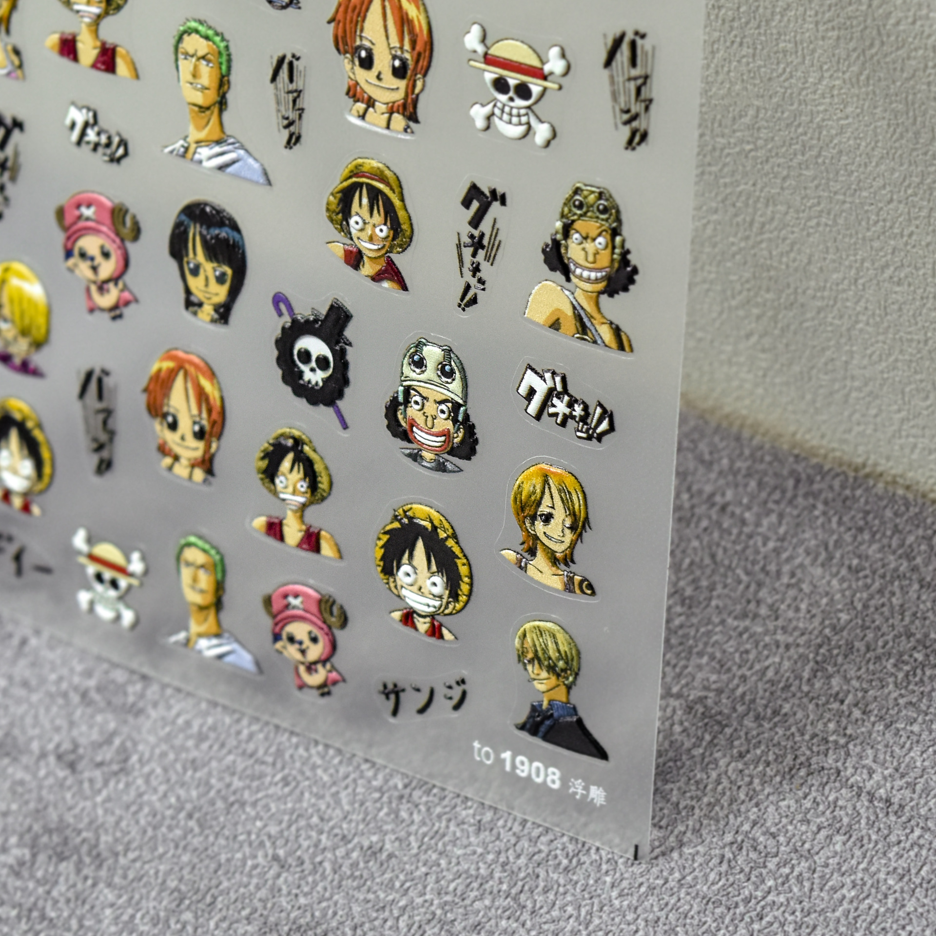 1PCS 5D One Piece Nail Sticker - مراجعة Nail Art Zoro One Piece وسعره