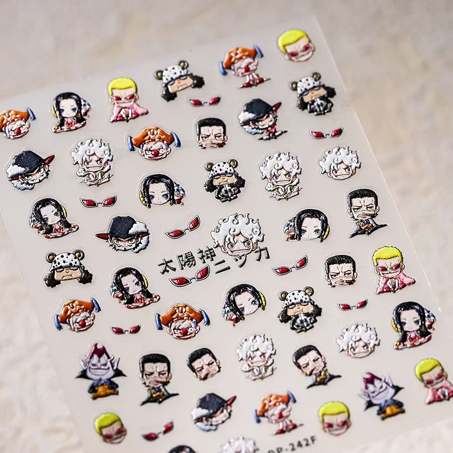 1PCS 5D One Piece Nail Sticker - مراجعة Nail Art Zoro One Piece وسعره
