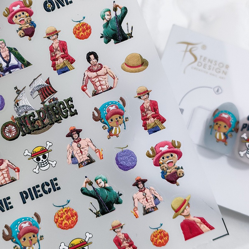 1PCS 5D One Piece Nail Sticker - مراجعة Nail Art Zoro One Piece وسعره