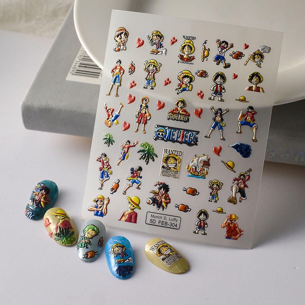 1PCS One Piece Cartoon Nail St - مراجعة Nail Art Zoro One Piece وسعره