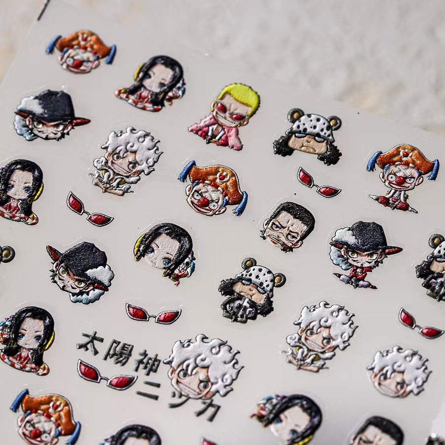 1PCS 5D New One Piece Nail Sti - مراجعة Nail Art Zoro One Piece وسعره