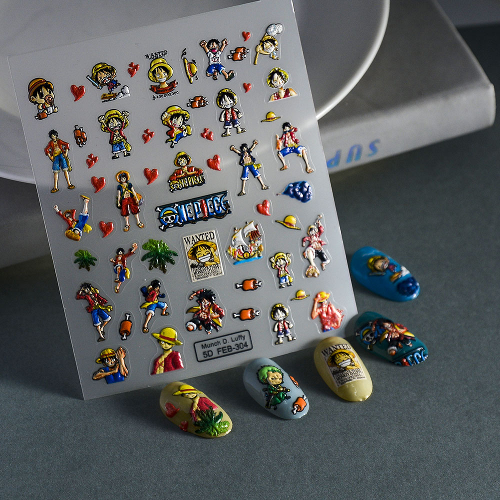 1PCS 5D Portable ONE PIECE Nai - مراجعة Nail Art Zoro One Piece وسعره