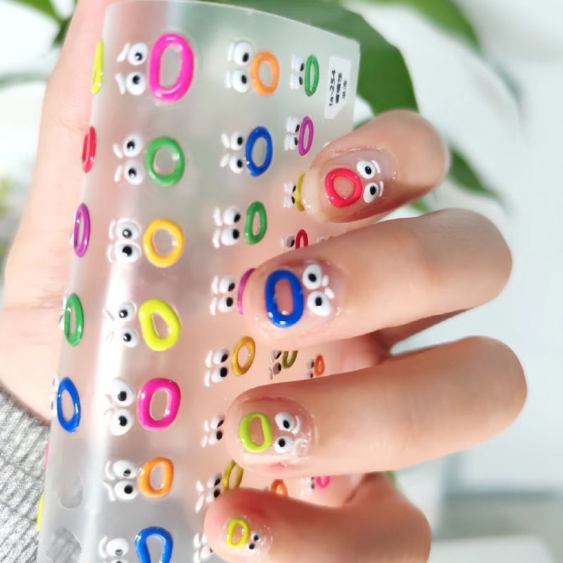 3D Embossed Stickers Cute Vira - مراجعة Nail Art Viral وسعره