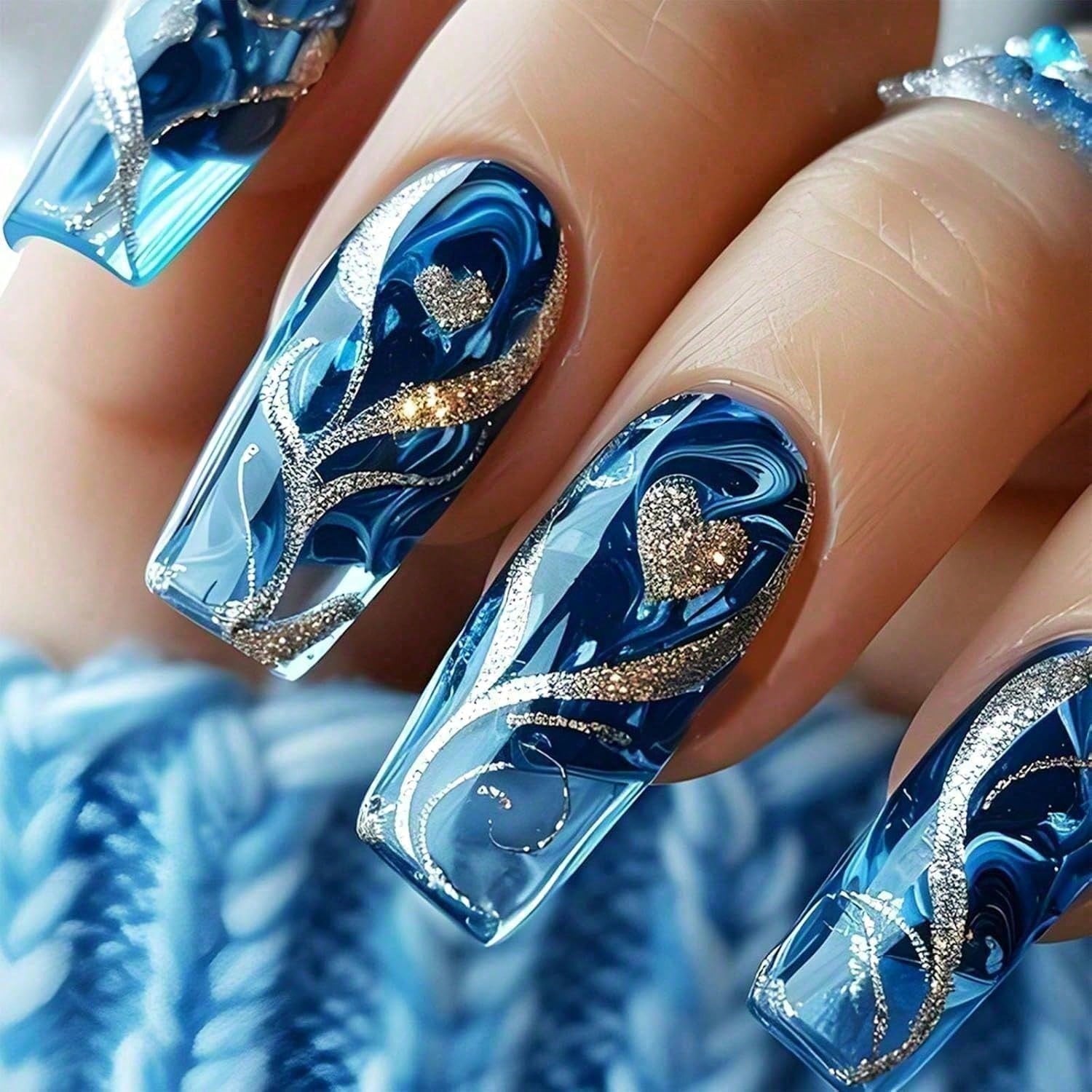 Gold Curve Sea Wave Press On N - مراجعة Nail Art Ideas وسعره