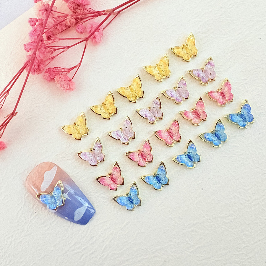 10Pcs/Pack Iridescent Butterfl - مراجعة Nail Art Viral وسعره