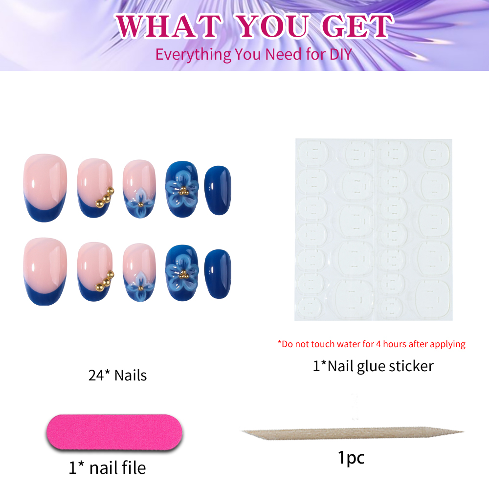 24pcs Short Oval 3D Gel Nail S - مراجعة Nail Art Ideas وسعره
