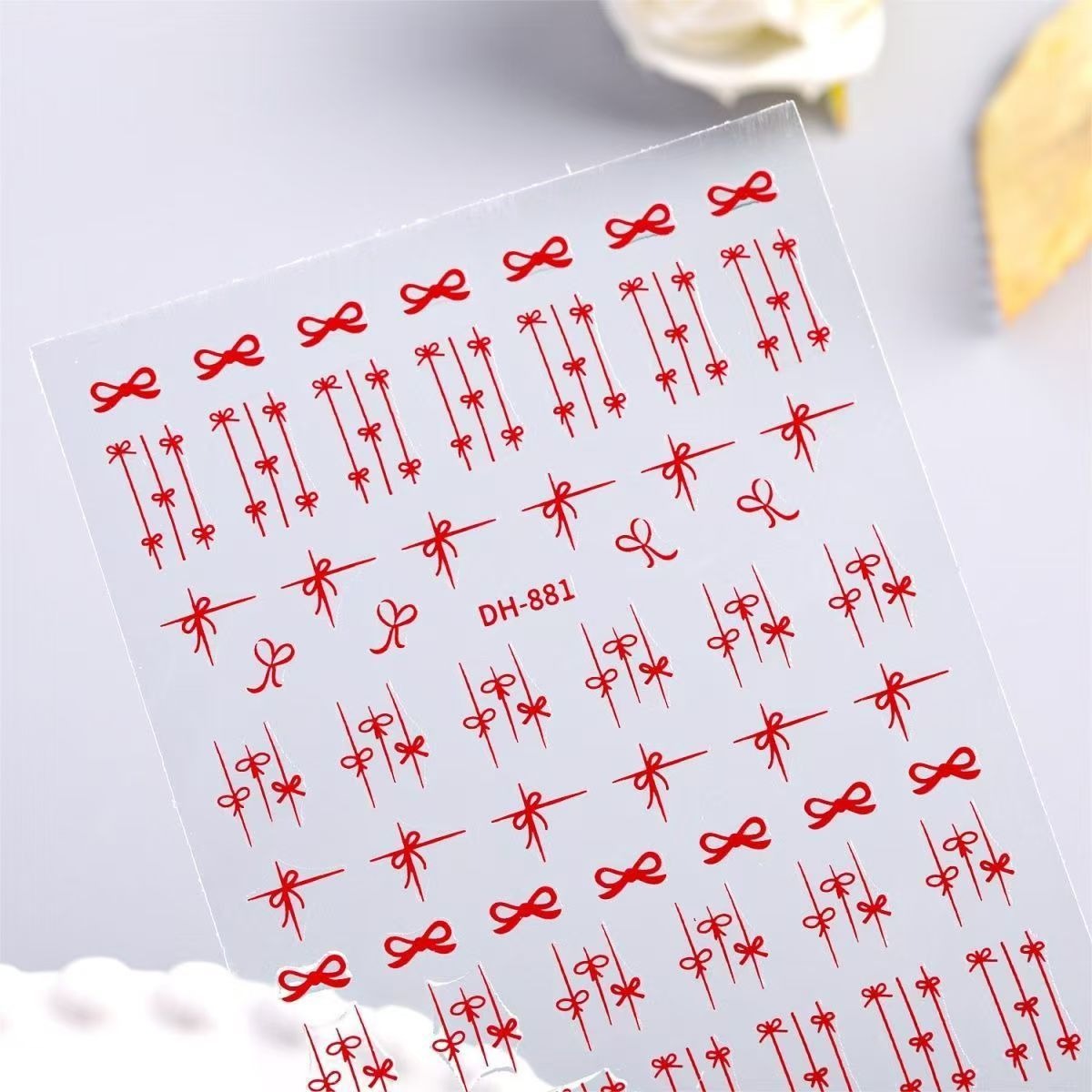Viral Bow Nail Stickers, Red & - مراجعة Nail Art Viral وسعره