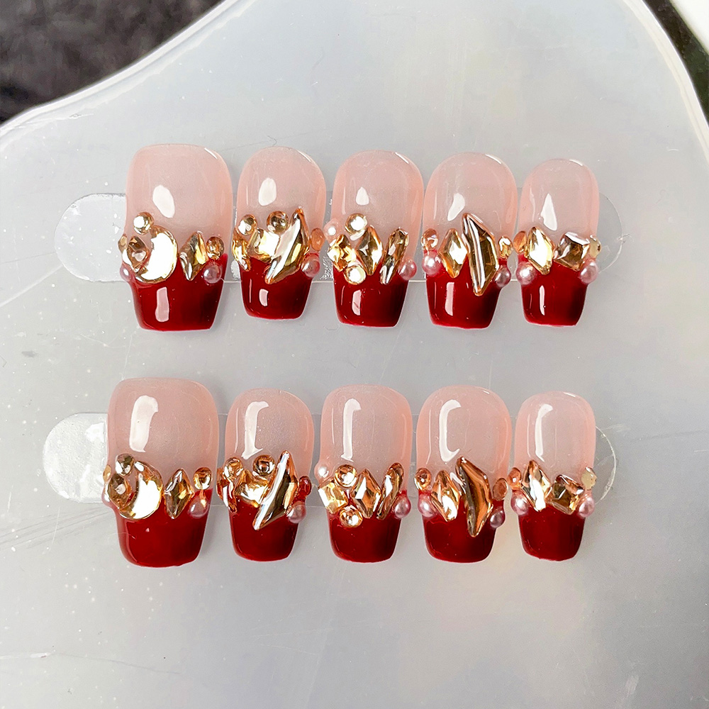 10pcs Short Trapezoid Handmade - مراجعة Nail Art Quirky وسعره